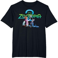 Disney Zootopia Adult T-Shirt 2 Poster Art with Nick Judy Gary www Logo T-Shirt