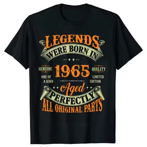 Funny 59th Tee Vintage Legends Born In 1965 59 Years Old T Shirts Summer Style Graphic Cotton Birthd