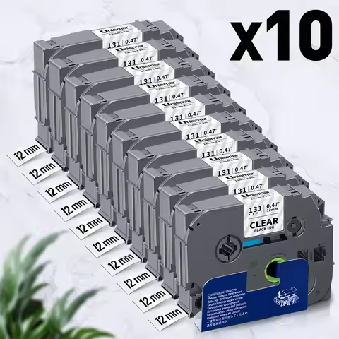 5PK/10PK 6/9/12mm TZe231 Compatible for Brother P-touch TZe221 TZe211 TZe-White-Tape Lamination Labe