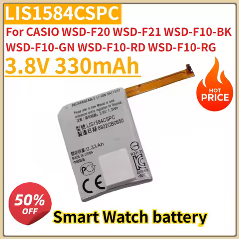 New 3.8V 330mAh LIS1584CSPC Replacement watch Battery for CASIO WSD-F20 WSD-F21 WSD-F10-BK WSD-F10-G