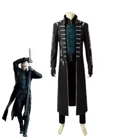 Adult Vergil Cosplay Halloween Costume Unisex Disguise Outfit for Women Men and Children