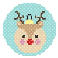 PDF/XSD) Cross Stitch Pattern - Christmas Ornament Deer