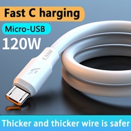 120W 6A Android Micro USB Fast Cable Extra Thick Fast Charging Wire Mobile Phone For Xiaomi Samsung Android Phones