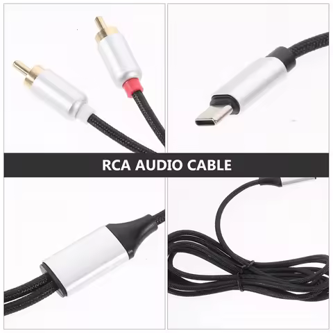 2M USB C to Rca Audio Converter Cable High Compatible with Audio Equipment Adapter Cord USB C to Rca