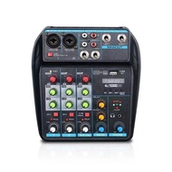 Professional 4-Channel USB Audio Mixer Console with Bluetooth Recording Capabilities for DJs and PC