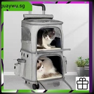 Stroller Portable Pet Large Space Dog Stroller Double Layer Pet Carrier Breathable Cat Stroller qw56