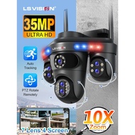​LS VISION 8MP 3 PTZ Camera 10X Zoom 7-Lens WIFI CCTV IP68 waterproof Dual Light Source Human Tracki