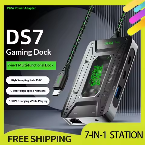PIVA DS7 / DS7 Pro 7-in-1 Docking Station TypeC Adapter Docking Station HDMI 100W Fast Charge Audio 