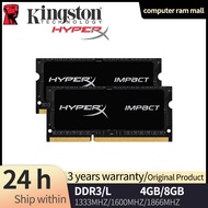 Hyperx Impact Ram DDR3/3L 4GB 8GB PC3/PC3L-10600 14900หน่วยความจำแล็ปท็อป1066 1333 1600 1866Mhz SODIMM DDR3โน้ตบุ๊ค