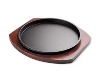 Sizzling Plate ROUND shape design WITH wood