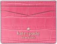 Kate Spade Staci Small Slim Card Holder Crocodile Embossed Leather (Festive Pink), Pink, Wallet