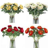 10Pcs Artificial Flowers with Real Press Stem Silk Flowers for Wedding Bouquet Party Home