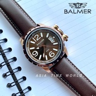 *Ready Stock*ORIGINAL Balmer 7956G-BRG-10 Quartz Brown Genuine Leather Brown Dial Water Resistant Me