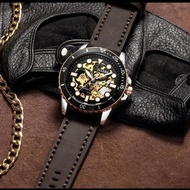 jam  belleda model baru B-9352 otomatis kulit original diameter 4.5