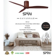 SPIN SAVANNAH 43" / 52" / 60" Designer Ceiling Fan w Remote Control (Optional LED Light Kit)