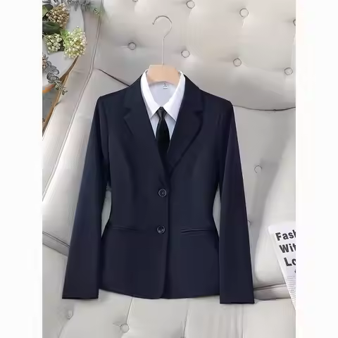 Professional Women's Suit Jacket Spring New Style Black Workwear for Civil Servant Interview Elegant