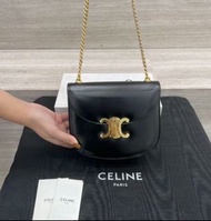 全新正貨｜ Celine Teen Besaca Triomphe mini 黑金鏈條豆腐包  細號｜110973BF4-38NO