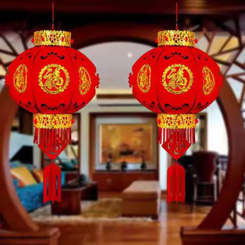 2022 Chinese Spring Festival Festival Decor Lantern Festival Chinese New Year Hanging Ornaments Red 