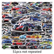 51PCS F1 Racing Car Waterproof Sticker Cool Cartoon Car Decal Decoration Motorcycle Skateboard Helme