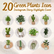 H016 Green Plants Themed Insta IG Story Highlight Cover