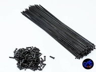 700C RACING SPOKE STEEL 14G x 278mm / 291mm / 293mm BLACK (5 pcs)