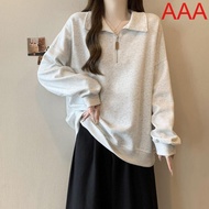 Women Casual Plain Zipper Sweatshirt - Lovito L102AD477