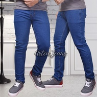 CELANA PANJANG JEANS PRIA/COWOK/JEANS BIRU/JEANS HITAM KARET/MELAR/ARTEN JEANS