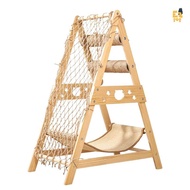 EZPET🐱【Selected Triangle Cat Tree Tower】Wooden Cat Tree Sisal Scratcher Cat House Pets Kitten Scratc