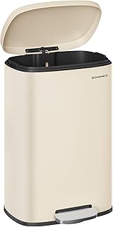 SONGMICS 13 Gallon (50 L) Trash Can, Stainless Steel Kitchen Garbage Can, Recycling or Waste Bin, So