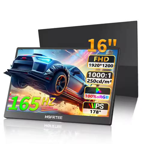 HGFRTEE 16-Inch Portable Monitor 165Hz 100%sRGB Type-C HDMI-Compatible Extended Display for Switch L