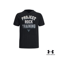 Under Armour Boys Project Rock Training Short Sleeve Hoodie อันเดอร์ อาร์เมอร์ เสื้อฮู้ดเทรนนิ่งแขนสั้น Project Rock สำหรับเด็กผู้ชาย