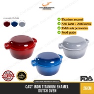 Cast Iron Titanium Enamel Dutch Oven 2 in 1 size 26 cm
