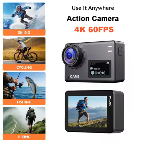 SJCAM CAM3 4K 60fps Action Camera Anti-Shake Touch Screen Sport Camera for Vlogging Cycling Skiing D