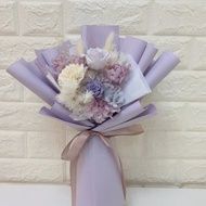 紫色系 畢業花束 永生花束 可擴香乾燥花束 永生花 乾燥花 索拉花