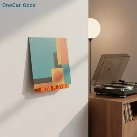 New Wall-Mounted "Now Playing" Vinyl Record Display Stand Plastic Album Rack Suitable For, Office &