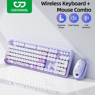 Goojodoq Wireless Keyboard and Mouse Compact 2.4G 104 key - Quiet and Long Battery Life, Ergonomic