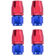 4PCs 6AN AN6-6AN REDBLUE STRAIGHT SWIVEL FUEL OIL HOSE END FITTINGS