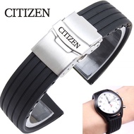 West Iron City Silicone Watch Strap Citizen Eco-Drive Butterfly Buckle Rubber Watch Strap Waterproof 20 22mm