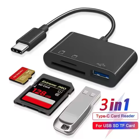3in1 Type-C Micro Adapter TF CF SD Memory Card Reader USB-C For Macbook Huawei Samsung Xiaomi OTG Wr
