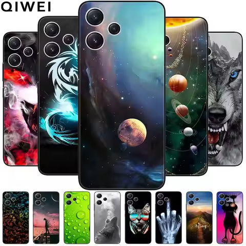 For Xiaomi Redmi 12 5G Case Black TPU Bumper Soft Silicone Shockproof Cover for Redmi12 5G Phone Cas