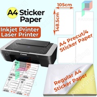 Kertas Pelekat Label A4 | A4/4 1Keping STICKER LABEL PAPER A4 | A4/4 1Sheet