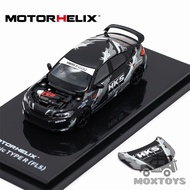 MOTORHELIX 1:64 Civic TYPE R (FL5) HKS Livery Matte black Diecast Model Car