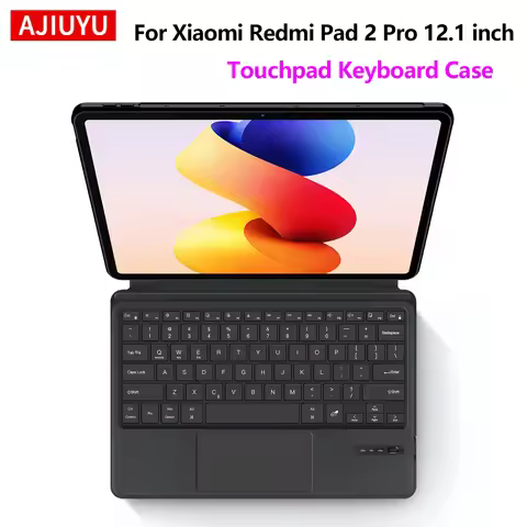 AJIUYU Smart TouchPad Keyboard For Xiaomi Redmi Pad 2 Pro 12.1 Inch 2025 Case Wireless BT Tablet Key