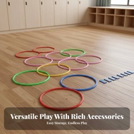 Indoor Outdoor Use Hopscotch Hoop Set Unrestricted Combination Hopscotch Hoop Game Easy To Assemble 