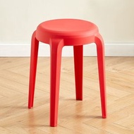 日本暢銷 - （紅色）簡易可堆疊圓凳 木椅 木凳