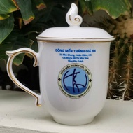 Peony tea mug 0.3L Minh Long I ceramic with printed image and logo upon request, heat transfer print