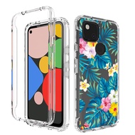 Colored Transparent Phone Case for Google Pixel 7 6 6A 5A 4A Pro 5G Airbag Shockproof Protective Casing Two-layer Back Cover