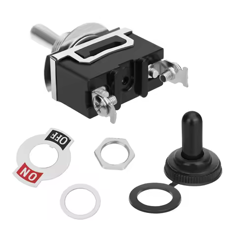KN3C-101 SPST Rocker Toggle Switch 15A 250V / 20A 125V 2 Terminal ON OFF Power Button Switches with