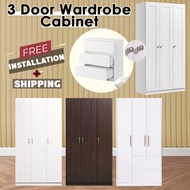 **Local Seller** 3 Door Wardrobe/3 Door Wardrobe with Drawer/Chest Drawer 3Layer Storage Cabinet (Free Delivery&amp;Install)