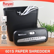 Paper Shredder 601s 10 Liter Basket (STRIP CUT) 6 Sheets Cross Cut Heavy Duty Officom